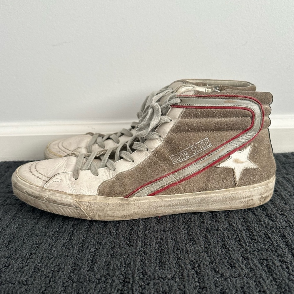 Golden Goose Slide Silver/Gray High Top Sneakers (Size 44)